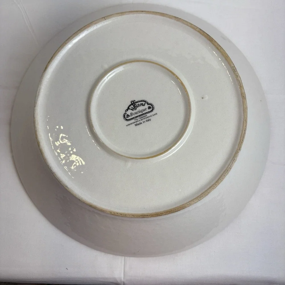 Tiffani Boutique Vintage Ceramic Serving Bowl 14.5in Hand Painted Italy Tomato